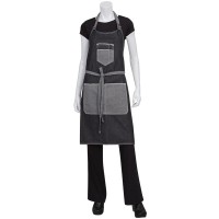 Chef Works | Bronx Black Denim Bib Apron With Scoop Neck